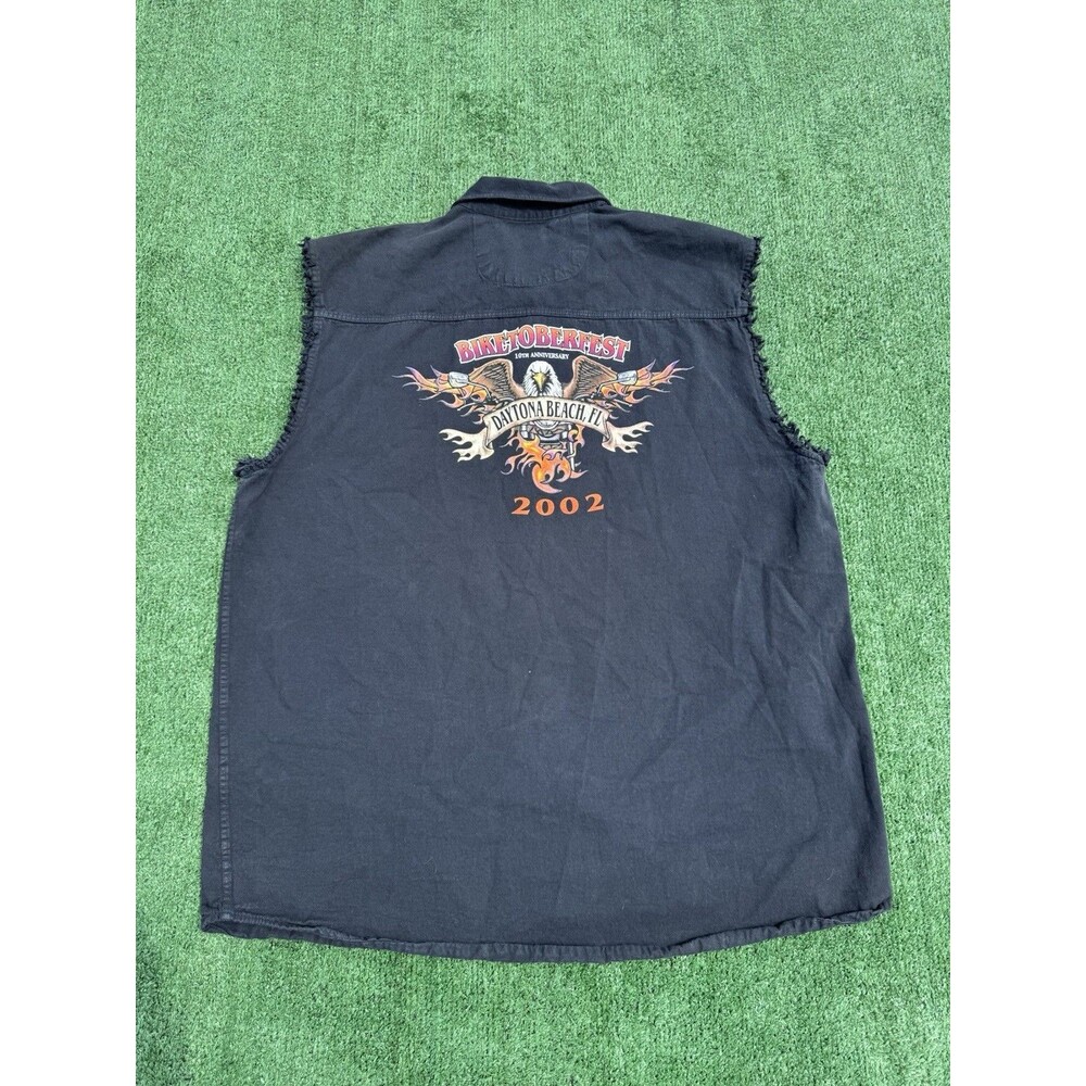 Biketoberfest 10th Anniversary Bike Week Daytona Beach Button Up 2002 Men’s XXL